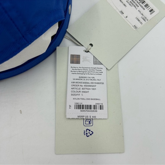 Men’s Burberry EKD baseball cap size large adjustable made in Italy - Picture 6 of 8
